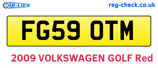 FG59OTM are the vehicle registration plates.