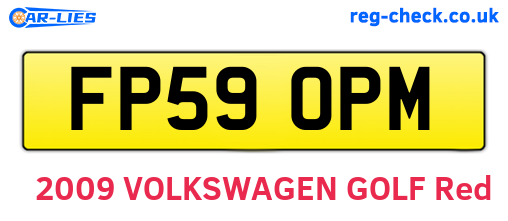FP59OPM are the vehicle registration plates.