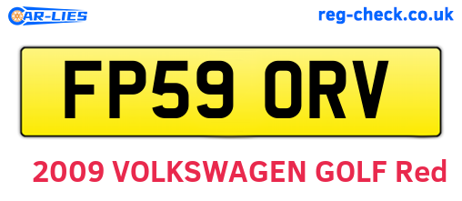 FP59ORV are the vehicle registration plates.