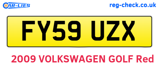 FY59UZX are the vehicle registration plates.