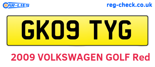 GK09TYG are the vehicle registration plates.