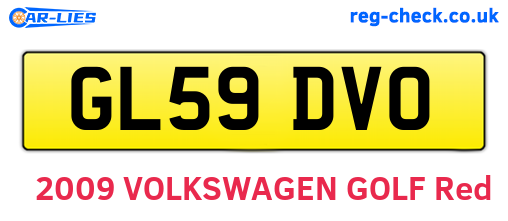 GL59DVO are the vehicle registration plates.