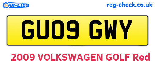 GU09GWY are the vehicle registration plates.