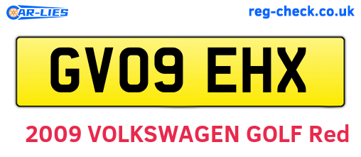 GV09EHX are the vehicle registration plates.