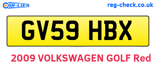 GV59HBX are the vehicle registration plates.