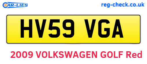 HV59VGA are the vehicle registration plates.