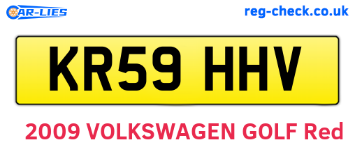 KR59HHV are the vehicle registration plates.