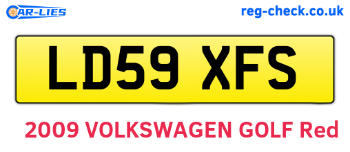 LD59XFS are the vehicle registration plates.