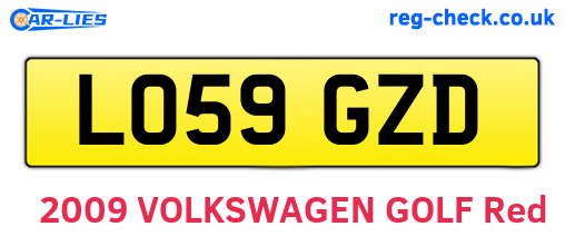 LO59GZD are the vehicle registration plates.
