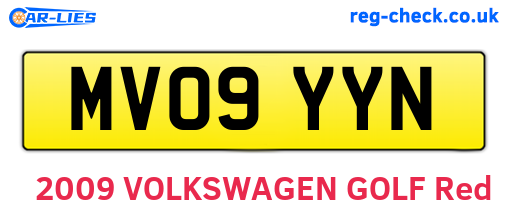 MV09YYN are the vehicle registration plates.