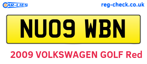NU09WBN are the vehicle registration plates.