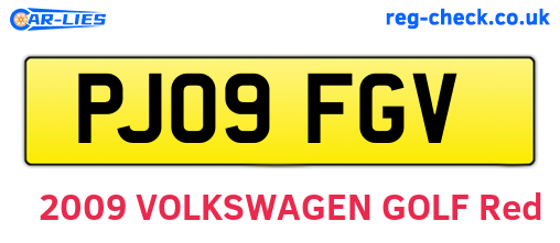 PJ09FGV are the vehicle registration plates.