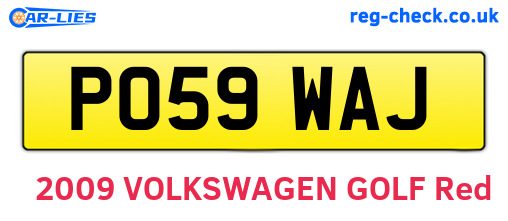 PO59WAJ are the vehicle registration plates.