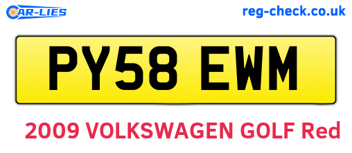 PY58EWM are the vehicle registration plates.