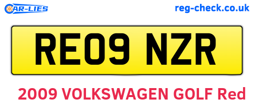 RE09NZR are the vehicle registration plates.