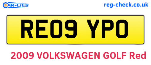 RE09YPO are the vehicle registration plates.