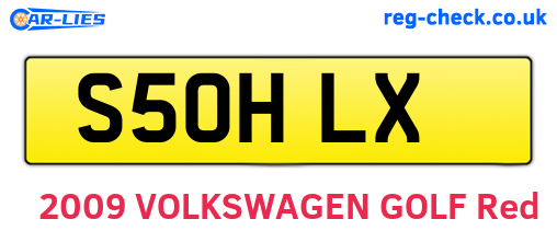 S50HLX are the vehicle registration plates.