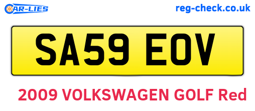 SA59EOV are the vehicle registration plates.
