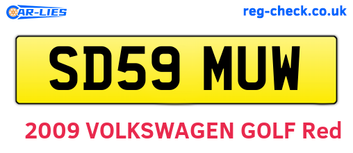 SD59MUW are the vehicle registration plates.