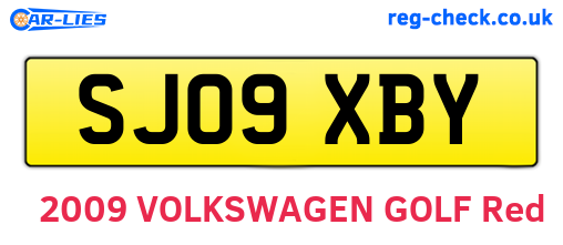 SJ09XBY are the vehicle registration plates.