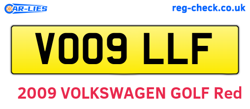 VO09LLF are the vehicle registration plates.