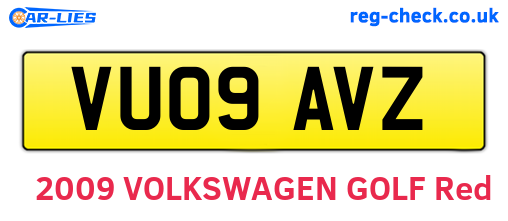 VU09AVZ are the vehicle registration plates.