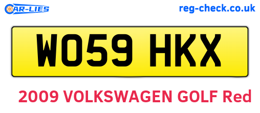 WO59HKX are the vehicle registration plates.