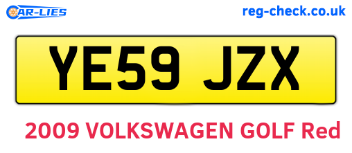 YE59JZX are the vehicle registration plates.