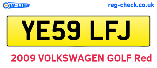 YE59LFJ are the vehicle registration plates.