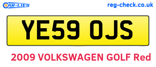 YE59OJS are the vehicle registration plates.