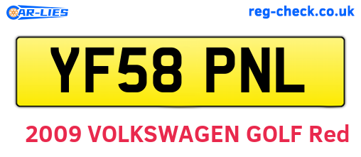 YF58PNL are the vehicle registration plates.