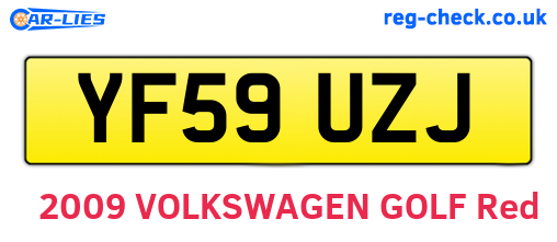 YF59UZJ are the vehicle registration plates.