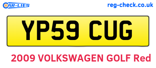 YP59CUG are the vehicle registration plates.