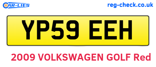 YP59EEH are the vehicle registration plates.