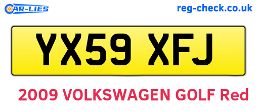 YX59XFJ are the vehicle registration plates.