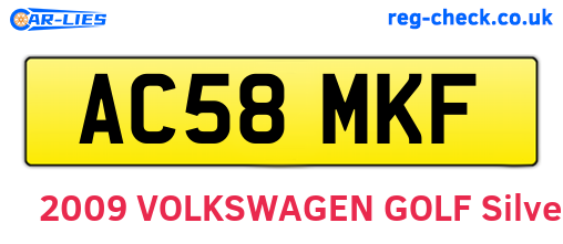 AC58MKF are the vehicle registration plates.