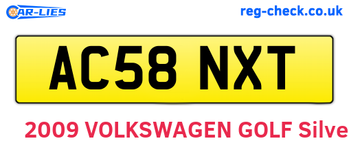 AC58NXT are the vehicle registration plates.