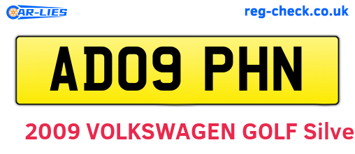 AD09PHN are the vehicle registration plates.