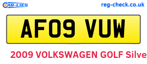 AF09VUW are the vehicle registration plates.