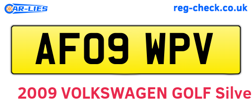 AF09WPV are the vehicle registration plates.