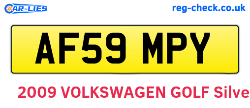 AF59MPY are the vehicle registration plates.