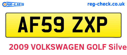 AF59ZXP are the vehicle registration plates.