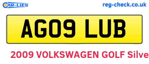 AG09LUB are the vehicle registration plates.
