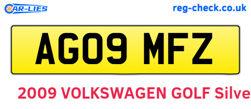AG09MFZ are the vehicle registration plates.