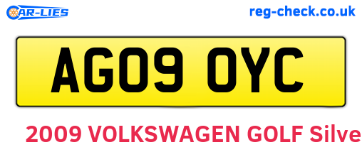 AG09OYC are the vehicle registration plates.