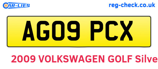 AG09PCX are the vehicle registration plates.