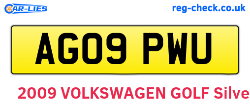 AG09PWU are the vehicle registration plates.