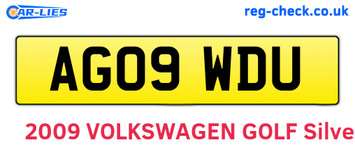 AG09WDU are the vehicle registration plates.