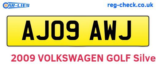 AJ09AWJ are the vehicle registration plates.