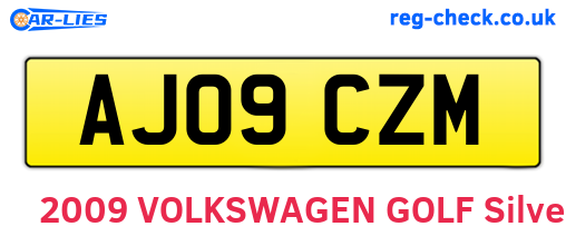 AJ09CZM are the vehicle registration plates.